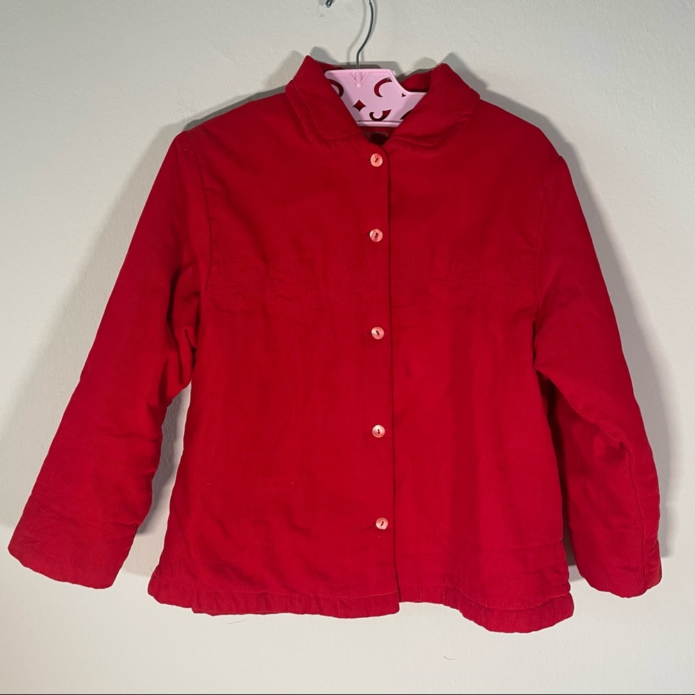 Kenzo Jungle Red Chord Jacket Peter Pan Collar - Picture 8 of 16